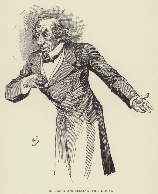 Disraeli zwracając się do Izby autorstwa Harry Furniss