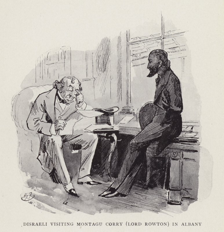 Disraeli odwiedza Montagu Corry (Lord Rowton) w Albany autorstwa Harry Furniss