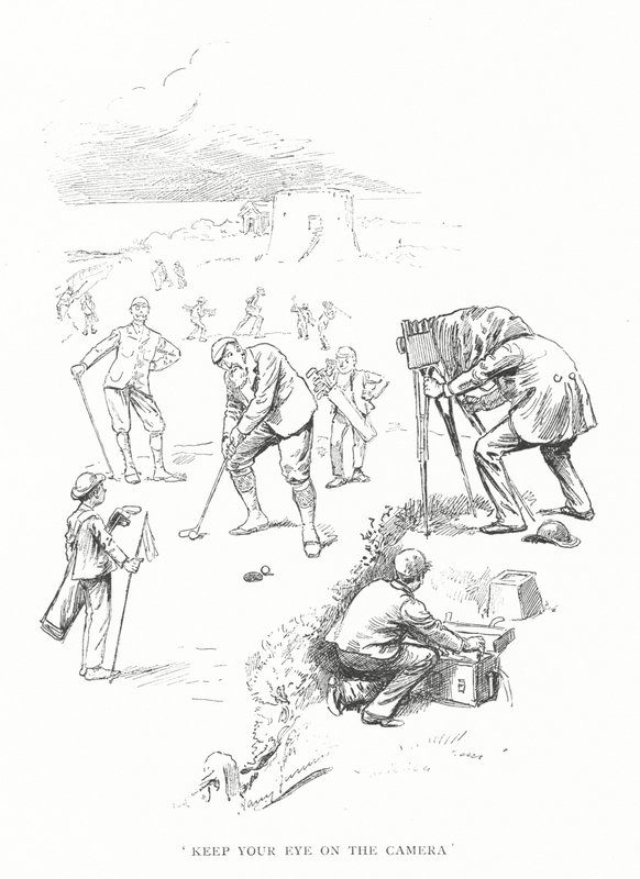 Golf: „Miej oko na aparat” (litograficzne) autorstwa Harry Furniss