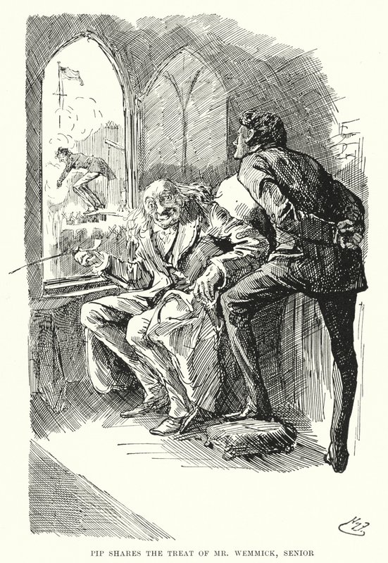 Ilustracja do wielkich oczekiwań autorstwa Charlesa Dickensa (lito) autorstwa Harry Furniss
