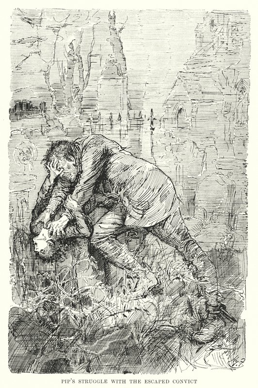 Ilustracja do wielkich oczekiwań autorstwa Charlesa Dickensa (lito) autorstwa Harry Furniss