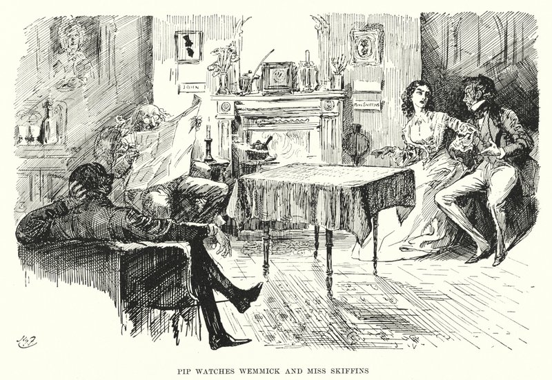 Ilustracja do wielkich oczekiwań autorstwa Charlesa Dickensa (lito) autorstwa Harry Furniss