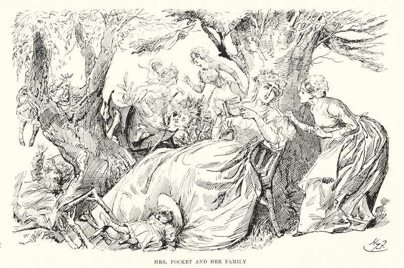 Ilustracja do wielkich oczekiwań autorstwa Charlesa Dickensa (lito) autorstwa Harry Furniss
