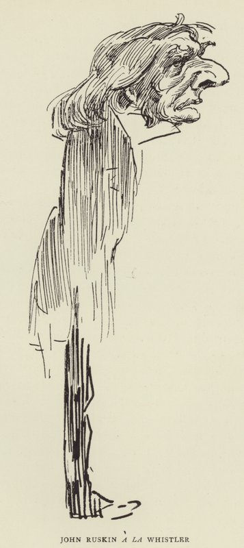 John Ruskin a la Whistler autorstwa Harry Furniss