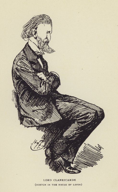 Lord Clanricarde, szkic w Izbie Lordów autorstwa Harry Furniss