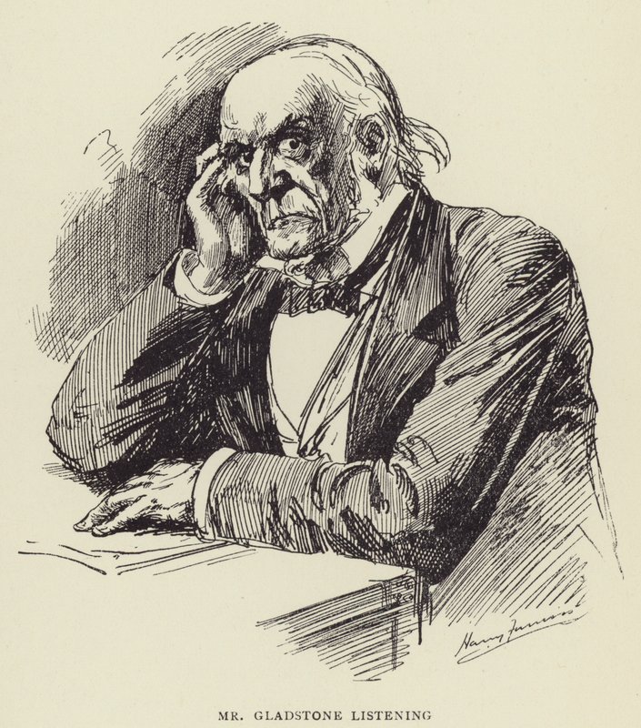 Pan Gladstone słucha autorstwa Harry Furniss