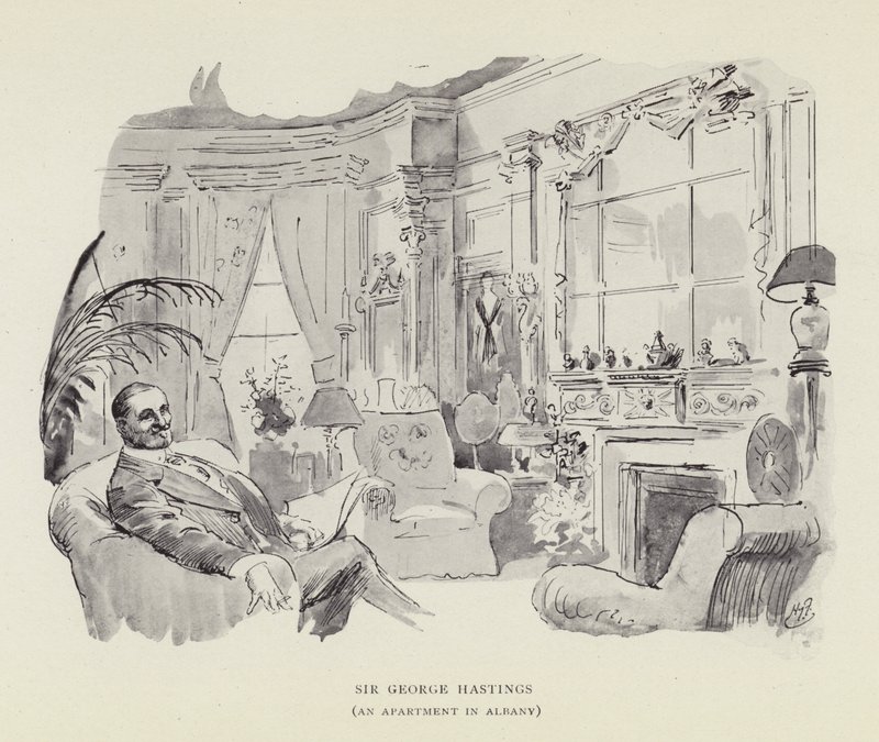 Sir George Hastings, Mieszkanie w Albany autorstwa Harry Furniss