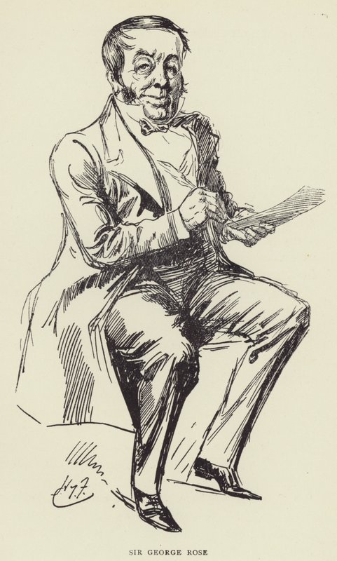 Sir George Rose autorstwa Harry Furniss