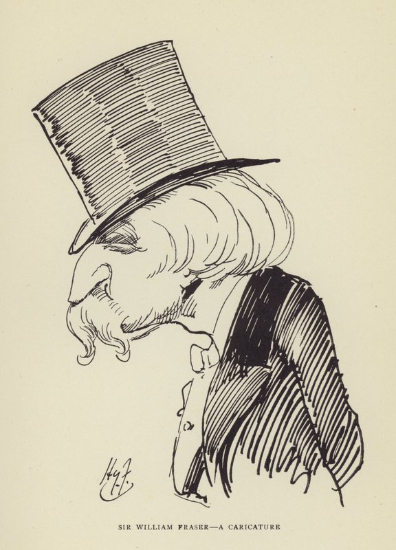 Sir William Fraser, karykatura autorstwa Harry Furniss