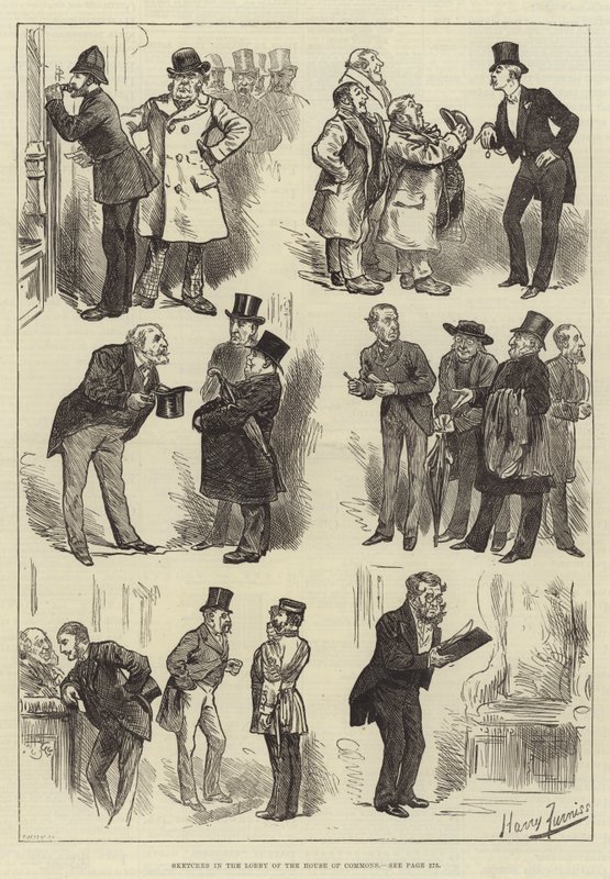 Szkice w holu Izby Gmin autorstwa Harry Furniss