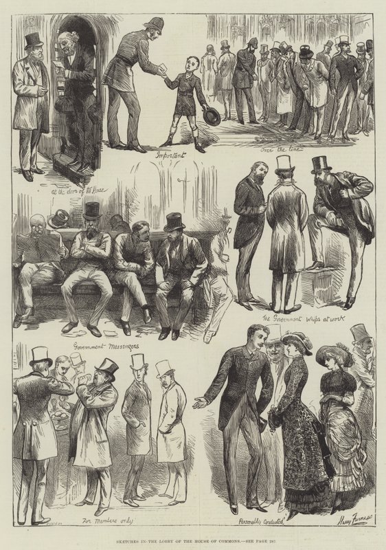 Szkice w holu Izby Gmin autorstwa Harry Furniss