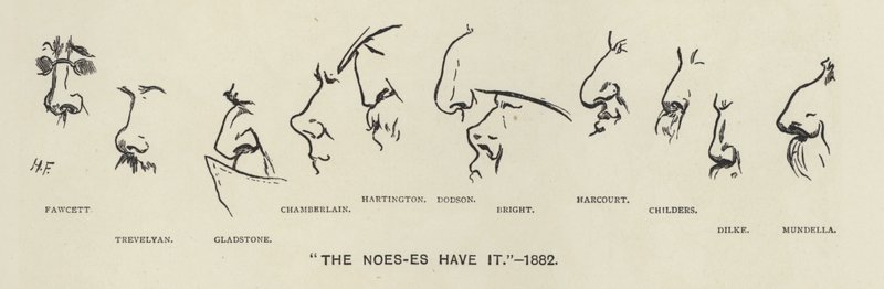 Mają to Noes-es (czyli nosy polityków) - 1883 (litografia) autorstwa Harry Furniss