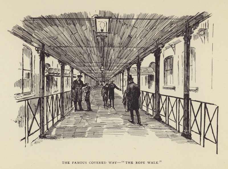 Słynna kryta droga, The Rope Walk autorstwa Harry Furniss