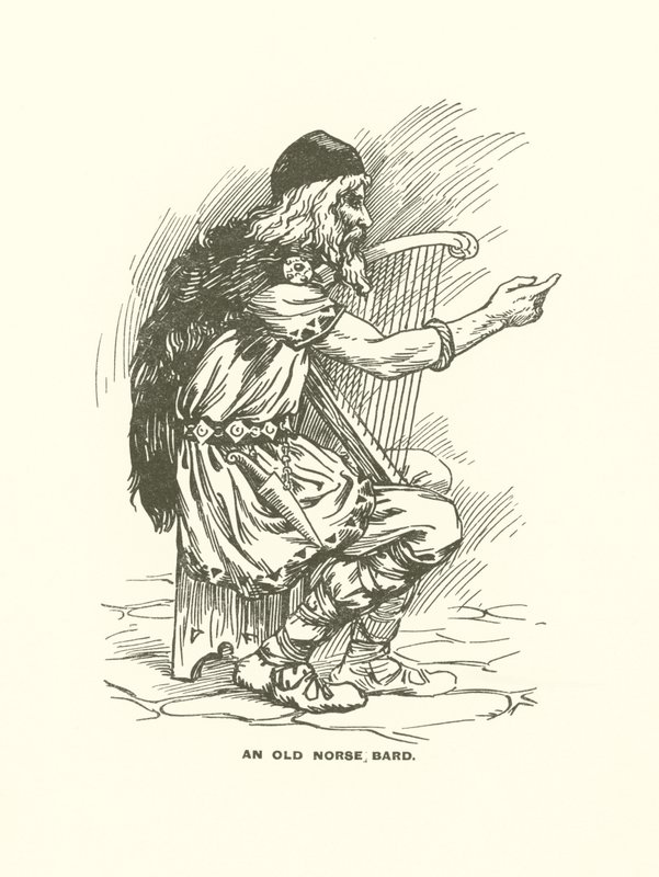 Staronordycki bard (rycina) autorstwa Harry George Theaker