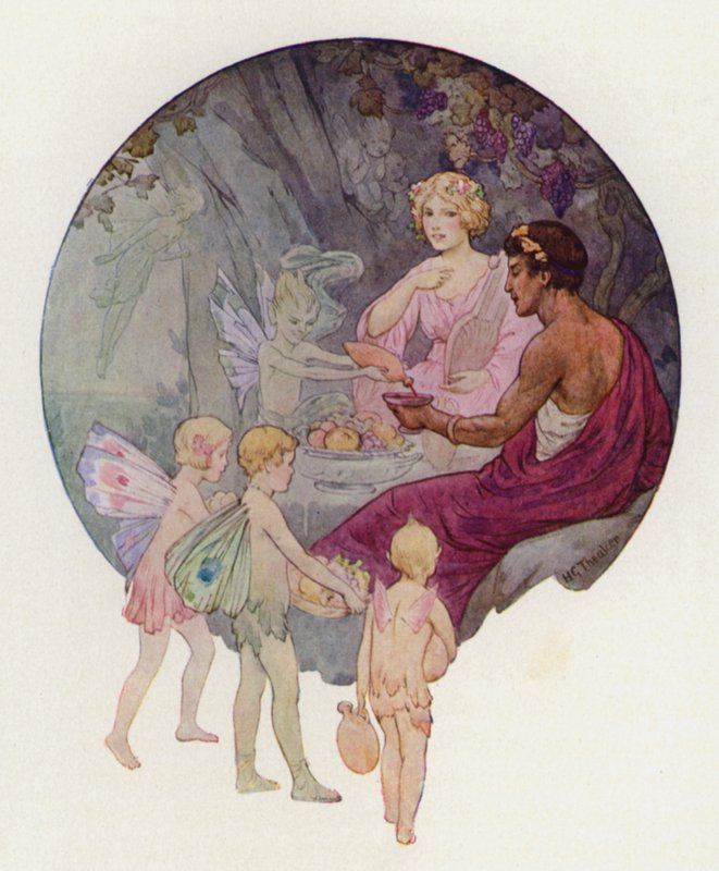 Kalipso w swojej jaskini (kolorowa litografia) autorstwa Harry George Theaker