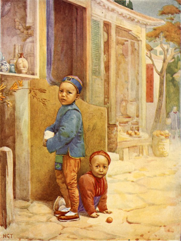 Chińscy chłopcy (kolorowa litografia) autorstwa Harry George Theaker