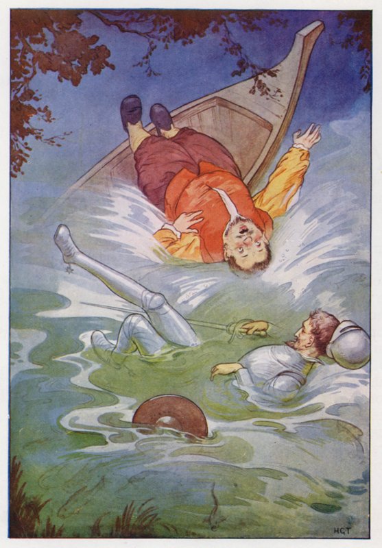Ilustracja dla Don Kichota (kolorowa litografia) autorstwa Harry George Theaker