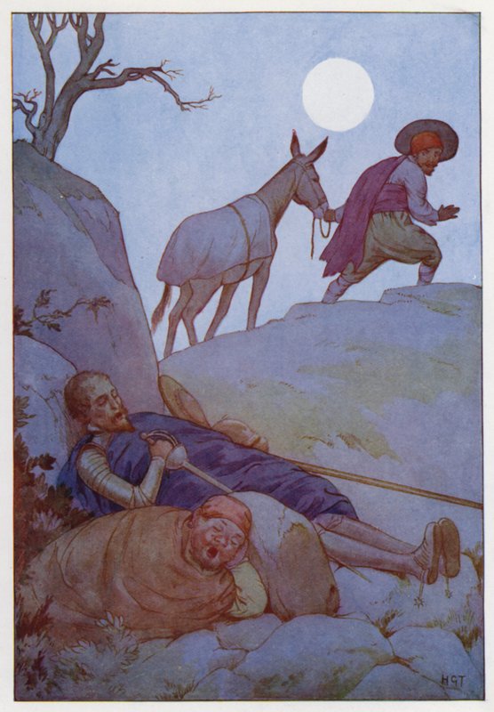 Ilustracja dla Don Kichota (kolorowa litografia) autorstwa Harry George Theaker