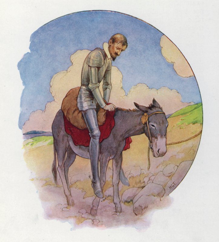 Ilustracja dla Don Kichota (kolorowa litografia) autorstwa Harry George Theaker