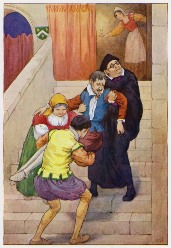 Ilustracja dla Don Kichota (kolorowa litografia) autorstwa Harry George Theaker