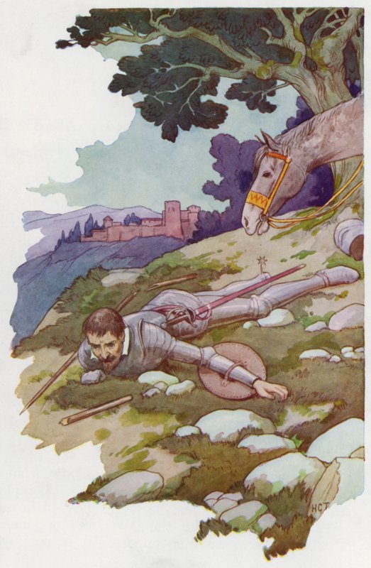 Ilustracja dla Don Kichota (kolorowa litografia) autorstwa Harry George Theaker