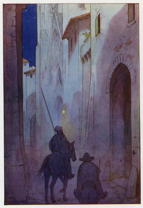 Ilustracja dla Don Kichota (kolorowa litografia) autorstwa Harry George Theaker