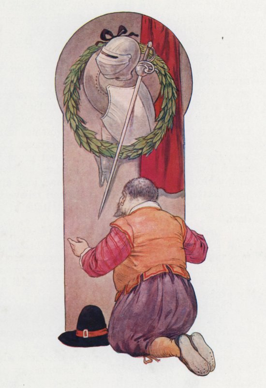 Ilustracja dla Don Kichota (kolorowa litografia) autorstwa Harry George Theaker