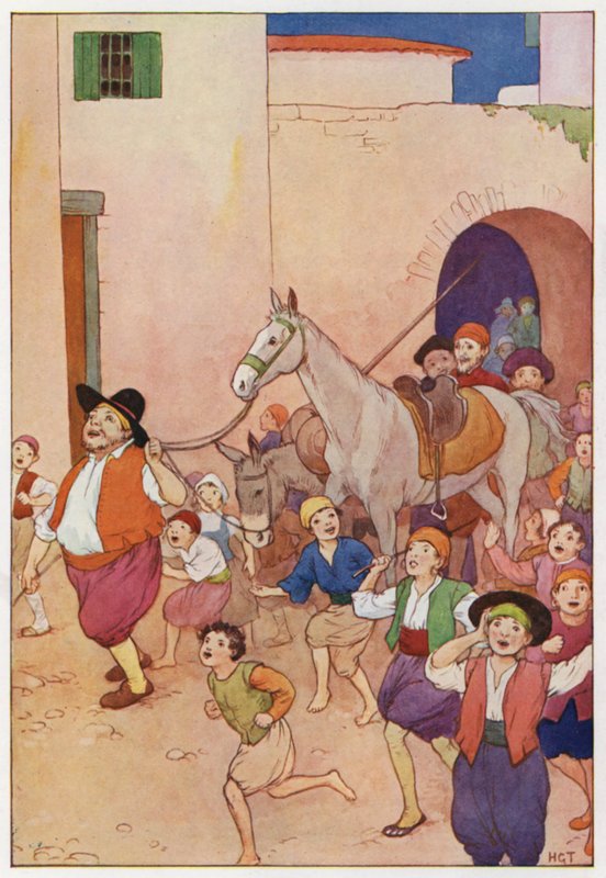 Ilustracja dla Don Kichota (kolorowa litografia) autorstwa Harry George Theaker