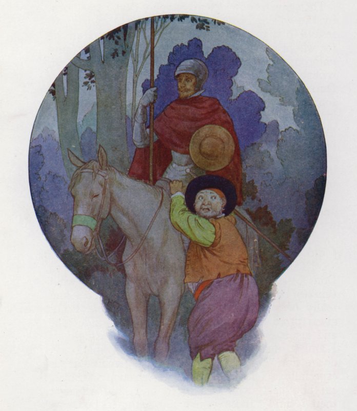 Ilustracja dla Don Kichota (kolorowa litografia) autorstwa Harry George Theaker