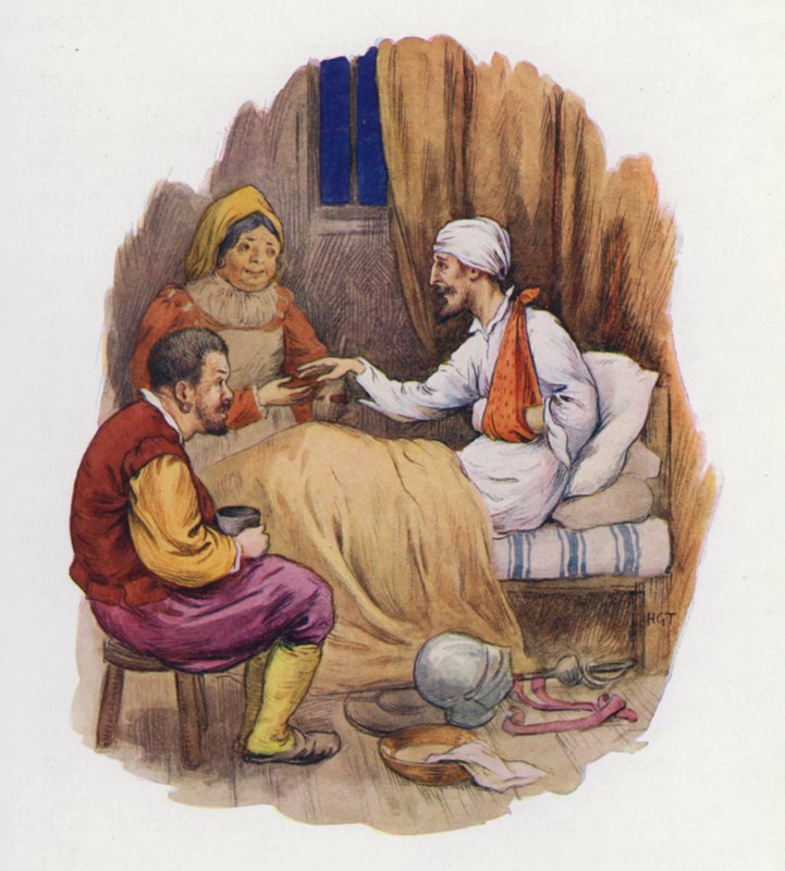 Ilustracja dla Don Kichota (kolorowa litografia) autorstwa Harry George Theaker