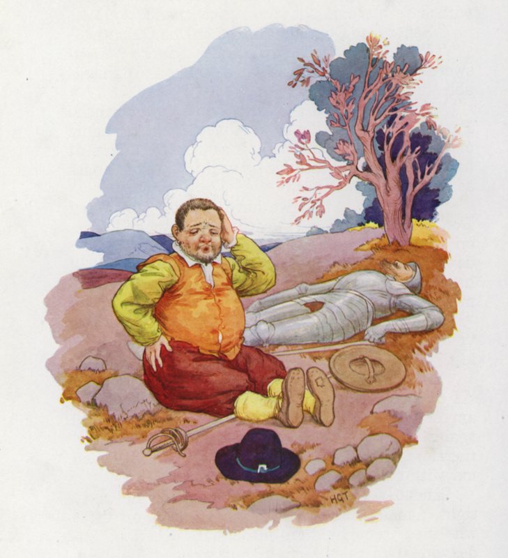 Ilustracja dla Don Kichota (kolorowa litografia) autorstwa Harry George Theaker