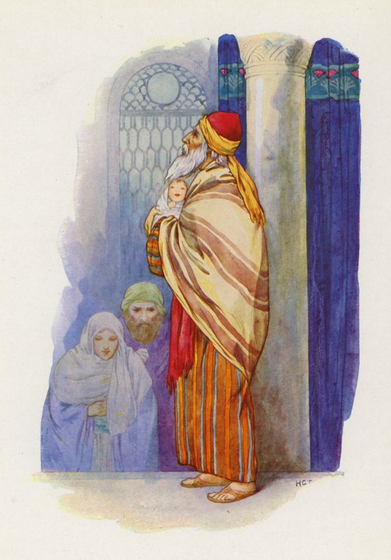 "Panie, pozwól odejść słudze Twemu w pokoju" (kolorowa litografia) autorstwa Harry George Theaker