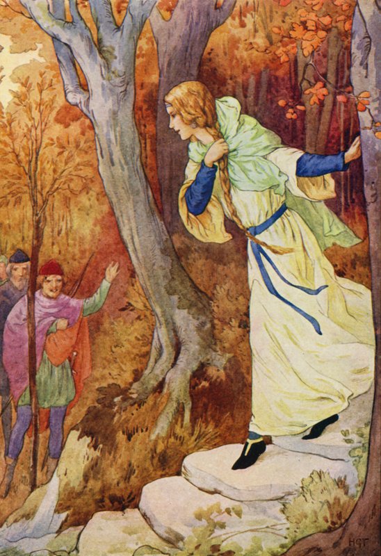 Marian przybiegł (kolorowa litografia) autorstwa Harry George Theaker