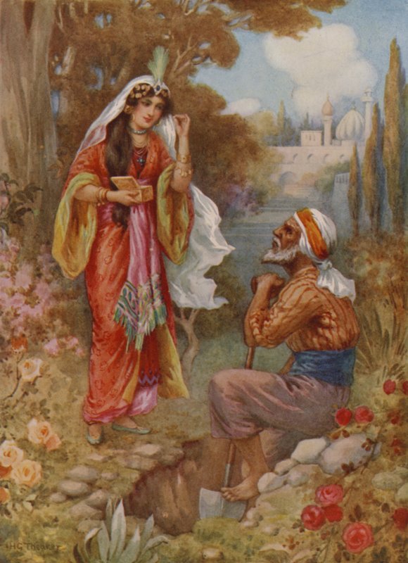 Księżniczka i perły (kolorowa litografia) autorstwa Harry George Theaker