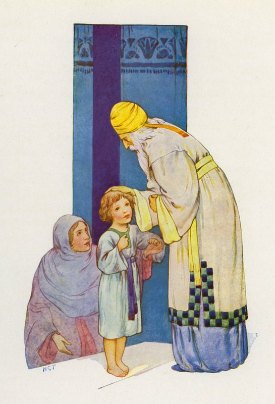 Największym darem był jej mały synek Samuel (kolorowa litografia). autorstwa Harry George Theaker