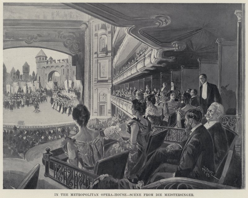 W Metropolitan Opera-House, Scena z Die Meistersinger (lito) autorstwa Harry Grant Dart