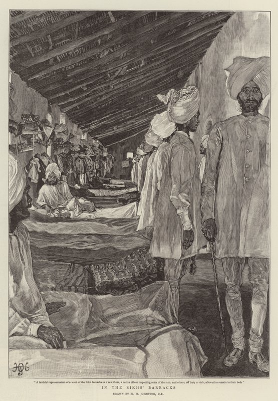 W koszarach Sikhów autorstwa Harry Hamilton Johnston