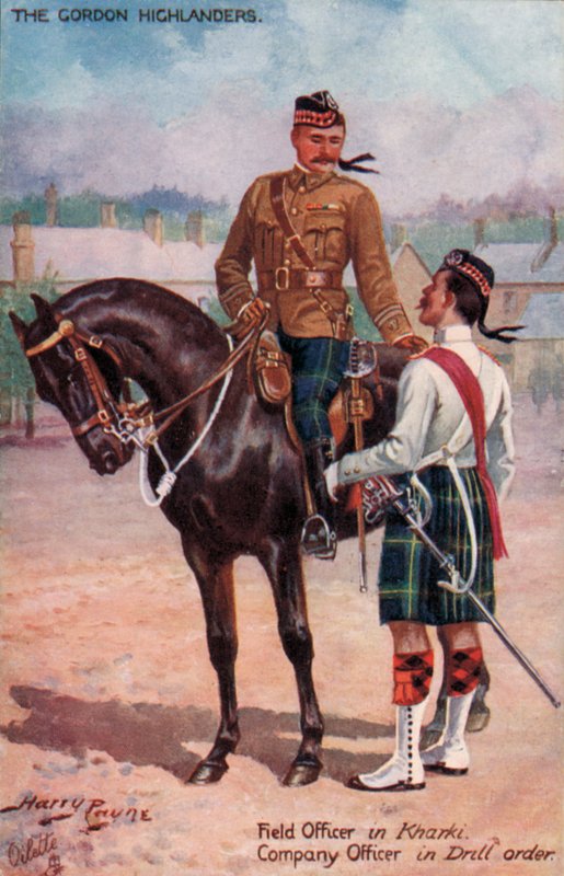 The Gordon Highlanders, oficer polowy w Charkach, oficer kompanii w kolejności musztry (kolor lito) autorstwa Harry Payne