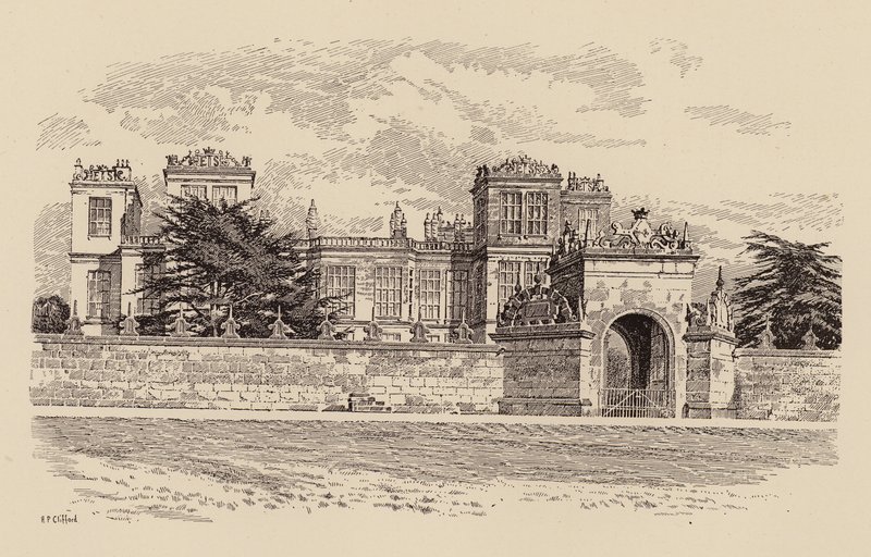 Hardwick Hall, Derbyshire (kolor lito) autorstwa Harry Percy Clifford
