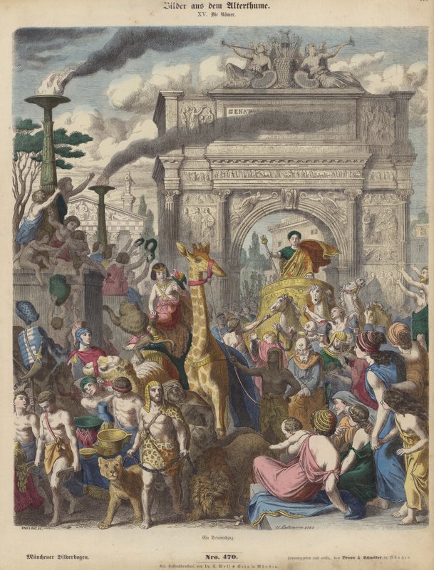Triumf rzymski (kolorowy grawerunek) autorstwa Heinrich Leutemann