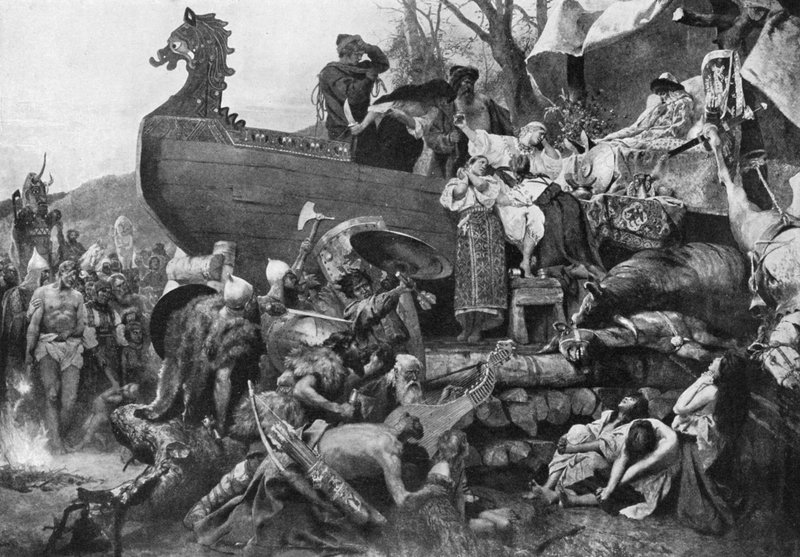 Pogrzeb wodza Varangian autorstwa Hendrik (after) Siemiradzki