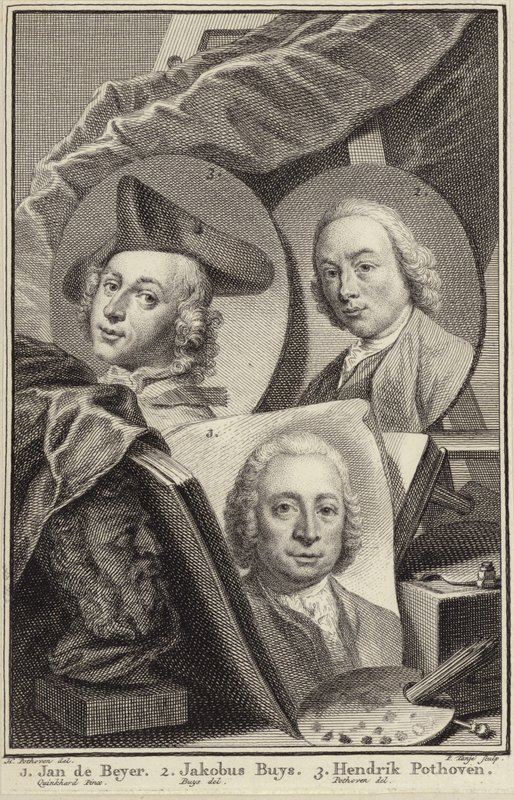 Portret Jana de Beijera, Jacobusa Buysa i Hendrika Pothovena autorstwa Hendrik Pothoven