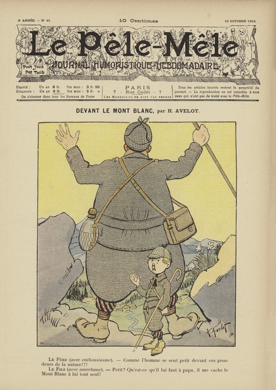 Przed Mont Blanc. Ilustracja do Le Pele-Mele, 1902 autorstwa Henri Avelot