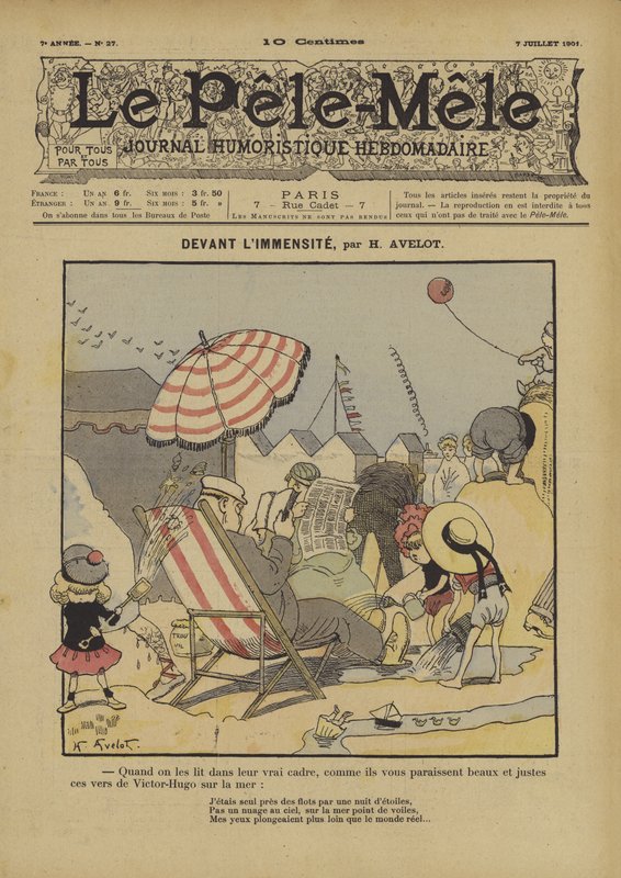 W obliczu ogromu. Ilustracja do Le Pele-Mele, 1901 autorstwa Henri Avelot