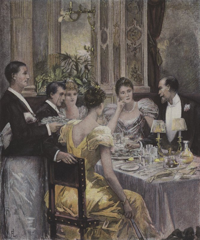 Przyjęcie obiadowe autorstwa Henri Lafon