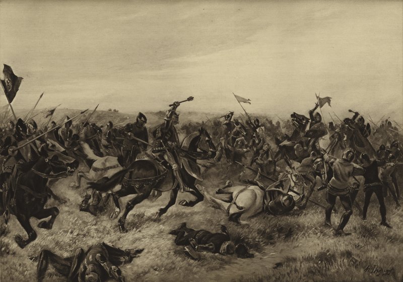 Bitwa pod Agincourt; 1415 (wklęsłodruk) autorstwa Henri Louis Dupray