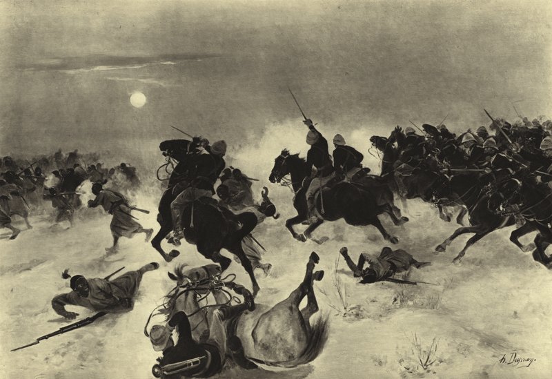 Bitwa pod Kassassin, 1882 (grawiura) autorstwa Henri Louis Dupray
