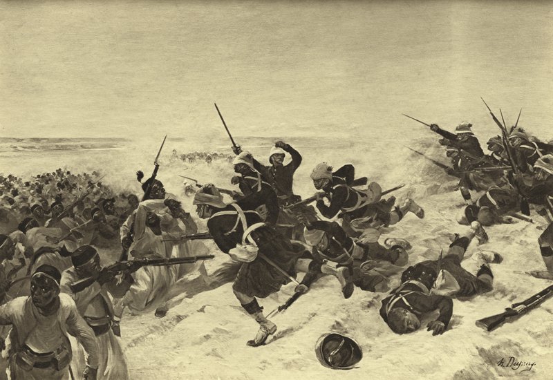 Bitwa pod Tel el-Kebir, 1882 (grawiura) autorstwa Henri Louis Dupray