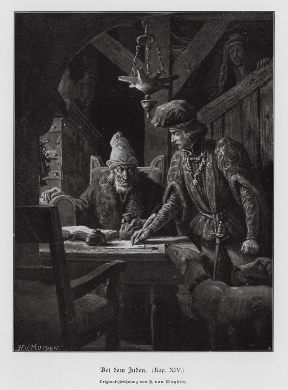 Żydowski lichwiarz (grawerunek) autorstwa Henri van Muyden