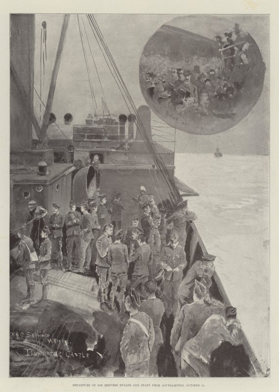 Wyjazd sir Redversa Bullera i personelu z Southampton, 14 października autorstwa Henry Charles Seppings Wright